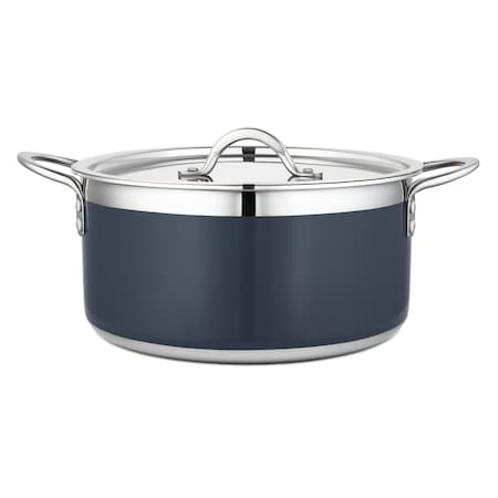 Bon Chef Country French 2 Pot W/Cover 10 1/8"Diax4 3/4"H 5 Qt 22 Oz - Cobalt Blue 71303-CF2-CB